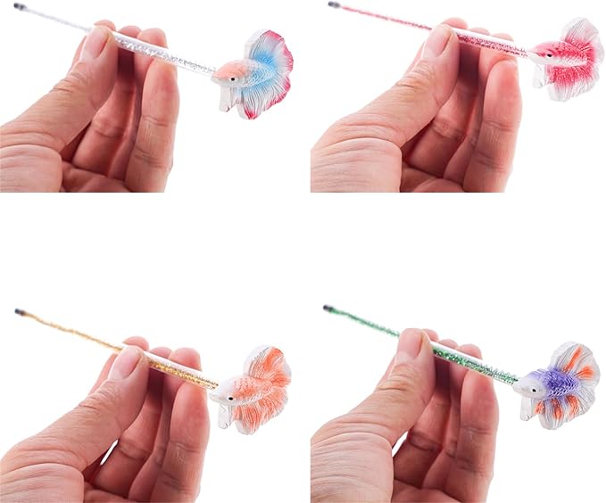 Fish Training Wand for Betta Starter Betta Kits Tail Training Aquariums Wand Betta Fish Wand Fishtank Decoration Fish Training Toy Resin Fish Toy Fish Training