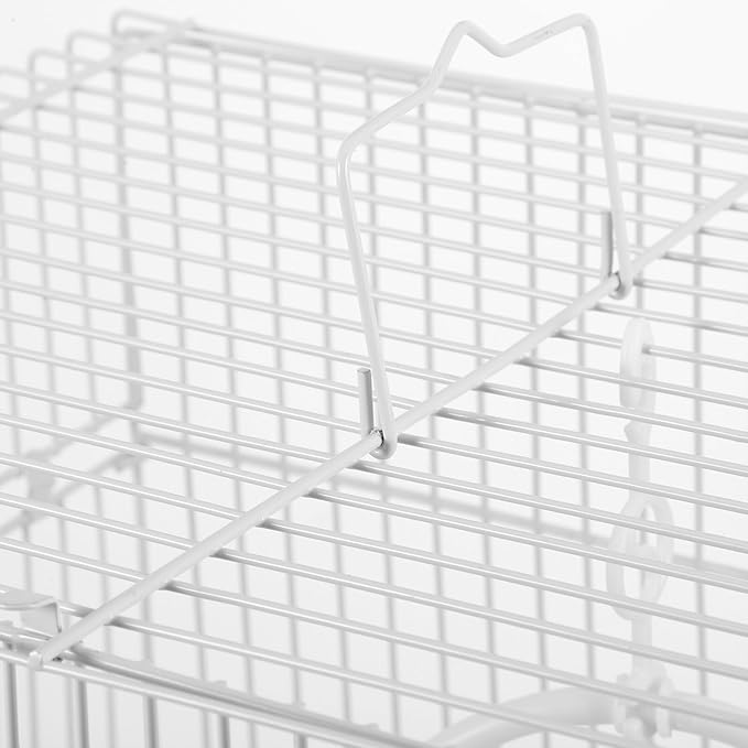Lightweight Metal Small Parakeet Cage White Portable Bird Carrier Suitable for Parrots Conures Cockatiels at Home