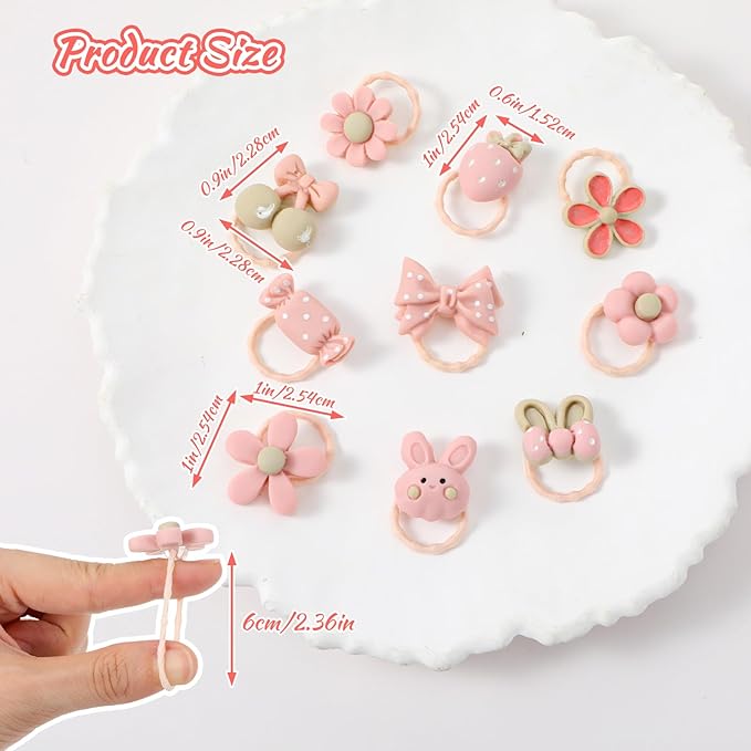 Ouligay 20PCS Small Dog Hair Bows with Rubber Bands Cute Dog Bows for Small Size Dogs Pink Puppy Bowknot Accessories Hair Ties for Yorkie Shih Tzu and Cat Girl