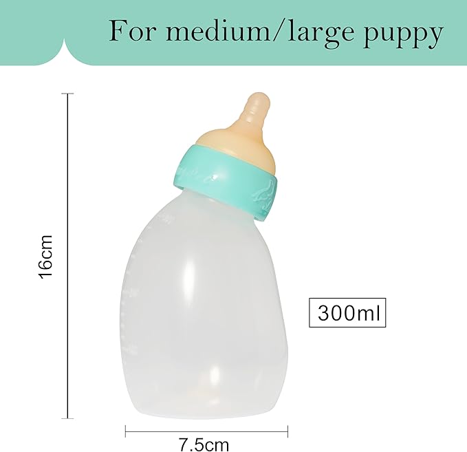Puppy Feeder Bottle, Silicone Feeding Nipple and Syringes for All Breed of Puppies and Other Animals Dongdong pet