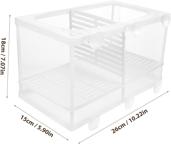 BESPORTBLE 2pcs Aquarium Fish Breeding Box with Isolation Net and Suction Cups Durable Hatchery for Shrimp and Fish Incubator to Protect Fry and Enhance Survival Rate