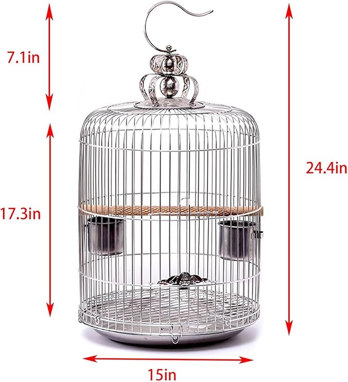 Aimery Bird Cage，Stainless Steel Birdcage，Small Bird cage，Bird Cages for Parrots，Travel Bird Cage，Bird Travel cage (Size : V38G)