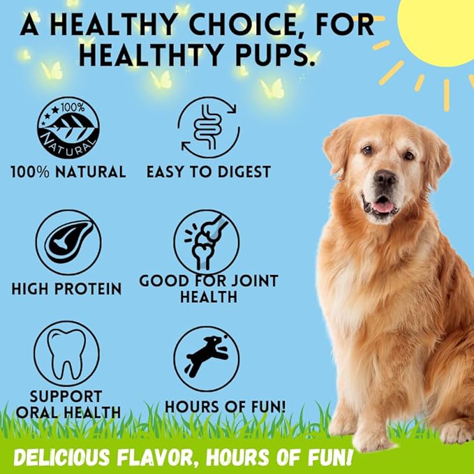 BULLYSTICKS & MORE 10-12 Inch Beef Cheek Springs for Dogs (5 Count) - Bully Springs Dog Chews - No Hide Bones