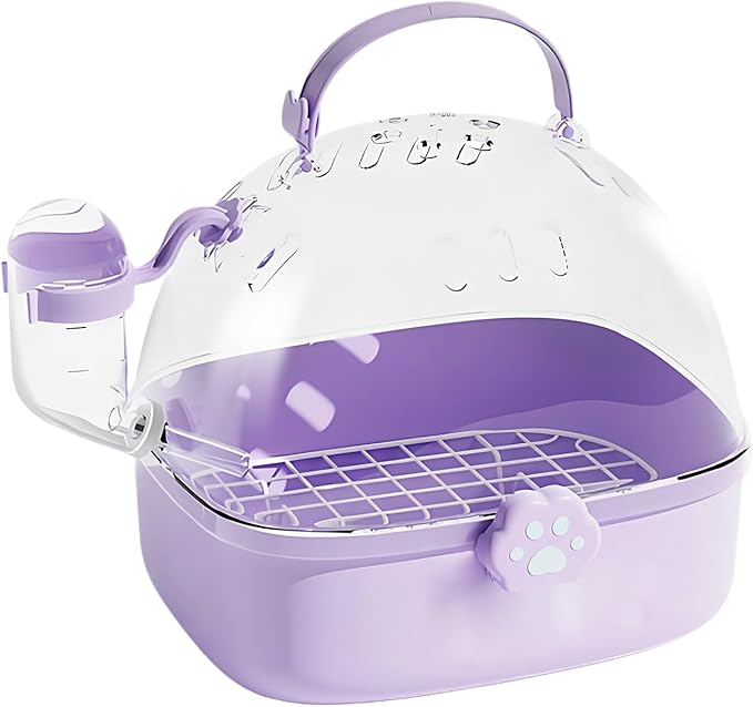 Hamster Carrier - PVC Chinchilla Carrier Cage with Drinker | Spacious Accessory for Transportation of Birds Like Parrots Cockatiels and Parakeets, Spacious Design for Macaw Sparrows