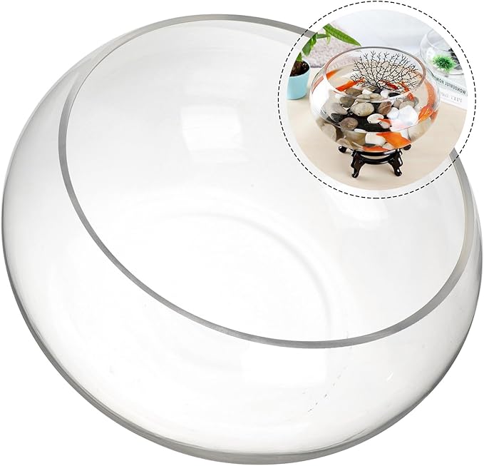 BESPORTBLE Glass Goldfish Bowl Fish Tank Hydroponic Plant Planter 25l Desk Aquarium for Office Home Decor
