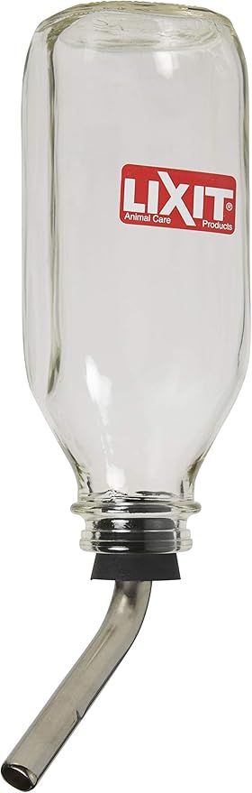Lixit Heavy Duty Deluxe Glass Water Bottles for Birds, Dogs and Small Animals. (16oz Small Tube)