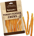 A Freschi srl Turkey Tendons for Dogs, USA-Sourced, Healthy Dog Treats, Rawhide-Free Puppy Chews, All Natural, Hypoallergenic Dog Treats, Soft Strips, 3.5 oz Pack