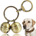 Copper Dog Bells for Collars with Quick-Release Clasp - Audible Safety Trackers for Medium to Large Dogs, Outdoor Collar Accessories(Glossy Bronze)