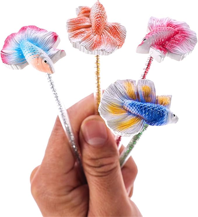 Fish Training Wand Starter Kits Resin Training Stick NaturalHabitat Fishtank Tail Wand Aquariums Decor Resin Tail-Showing Training Rod for Fighting Fish