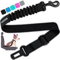COOYOO Dog Seat Belt,Retractable Dog Car Harness Seat Belt for Car Adjustable Nylon Pet Safety Seat Belts Heavy Duty & Elastic Bungee Buffer