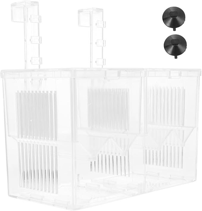 FRCOLOR 1pc Juvenile Fish Breeding Box Dual Isolation Tank Lightweight Plastic Aquarium Breeder High Transparency for Safe Fish Hatching and Separation