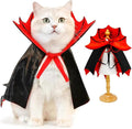 Cat Halloween Costume,Vampire Bat Wings Cape for Pets, Small Dog Halloween Costumes for Trick-or-Treating, Cosplay, Parties & Photo Shoots (Red)