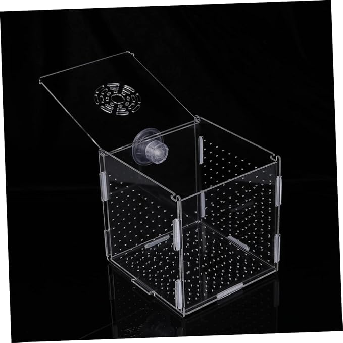 FRCOLOR Modern Fish Tank Isolation Box Clear Aquarium Breeding Box Suction Cup Ideal for Guppies and Betta