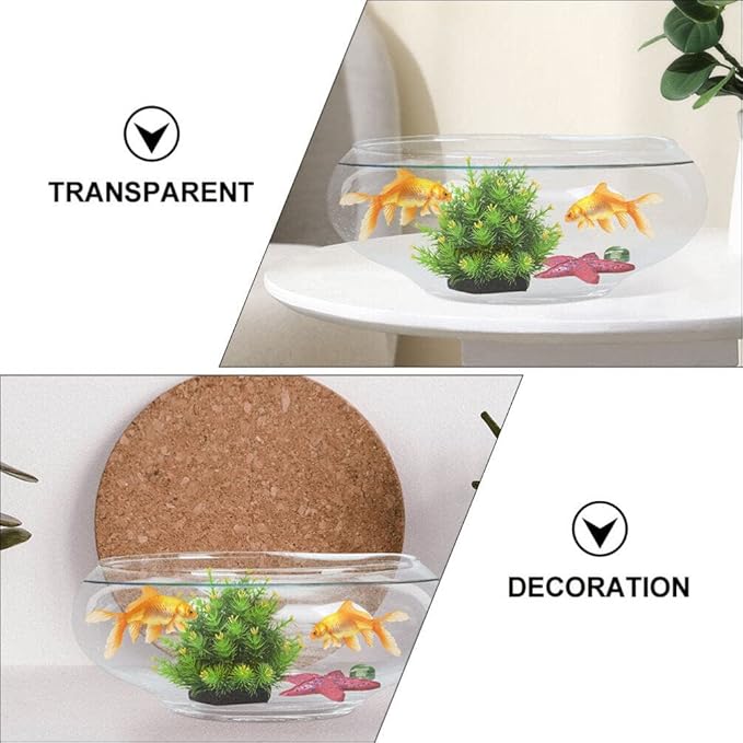 BESPORTBLE Clear Fish Bowl Vase Bubble Bowl Wide Mouth Flower Vase Round Shallow Planter Terrarium Aquatic Plant Pot Daffodil Pot Hydroponic Planter Fish Tank Bowl