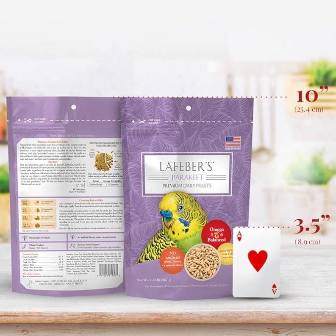LAFEBER'S Parakeet Pellets (Classic, 1.25 Ib Pack of 2)