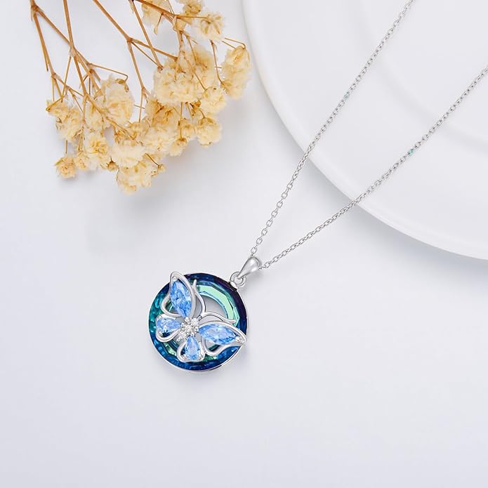 KZX Cat/Dog/Phoenix/Eagle/Whale/Shark/Puffin/Starfish/Chicken/Butterfly/Owl/Bee/Frog/Seahorse Necklace Sterling Silver Animal Pendant Jewelry Gift for Women