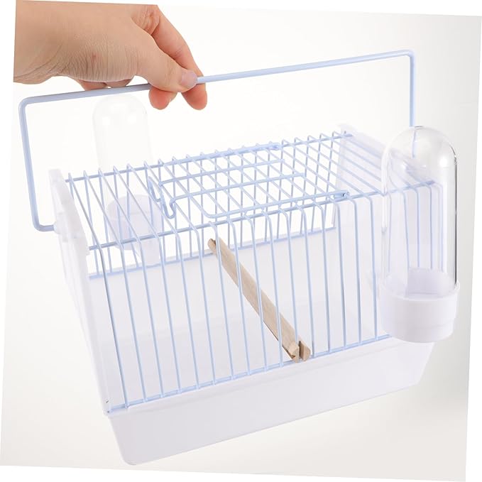 1set Portable Parrot Cage Lightweight Wire Bird Carrier for Travel Hiking Camping Pet Cage for Parrots Birds Convenient Handle for Easy Carrying for Outdoor Adventures
