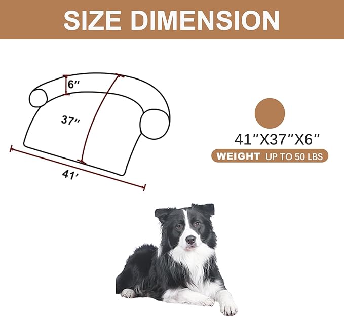 Tinaco Calming Dogs/Cats Bed Mats, Dog Pad Washable Removable Couch Cover, Plush Long Fur Mat for Pets, Waterproof Lining, Perfect for Small, Medium and Large Dogs and Cats (Desert Brown, 41"x37")