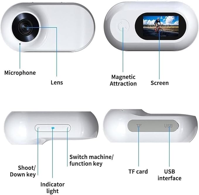 Dog Camera 2.0 Waterproof 1080p Pet Action Camera,Cat Cameras Collar Real Time Feed,Wireless Mini Sport Cam,with 32g Card (Black)