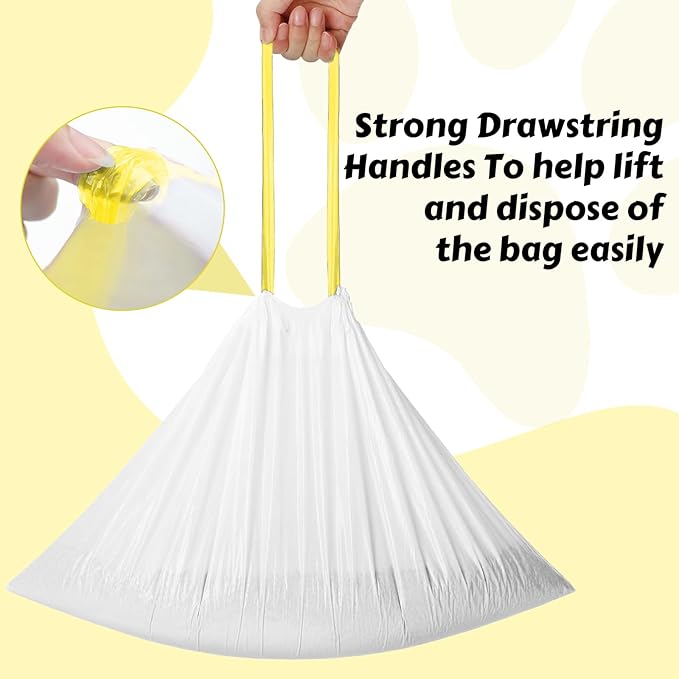 20 Count Cat Litter Box Bags for Open Self-Cleaning Cat Litter Boxes Yellow