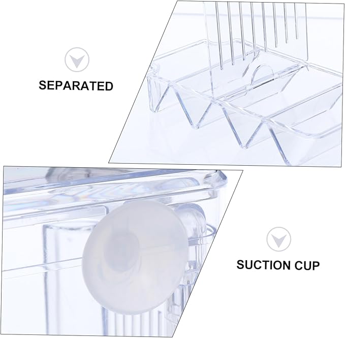 Breeding Tank Transparent Aquarium Box Cup Isolation Hatchery for Fish for Betta Guppy Fish Survival Water Cracks Easy Installation Observation