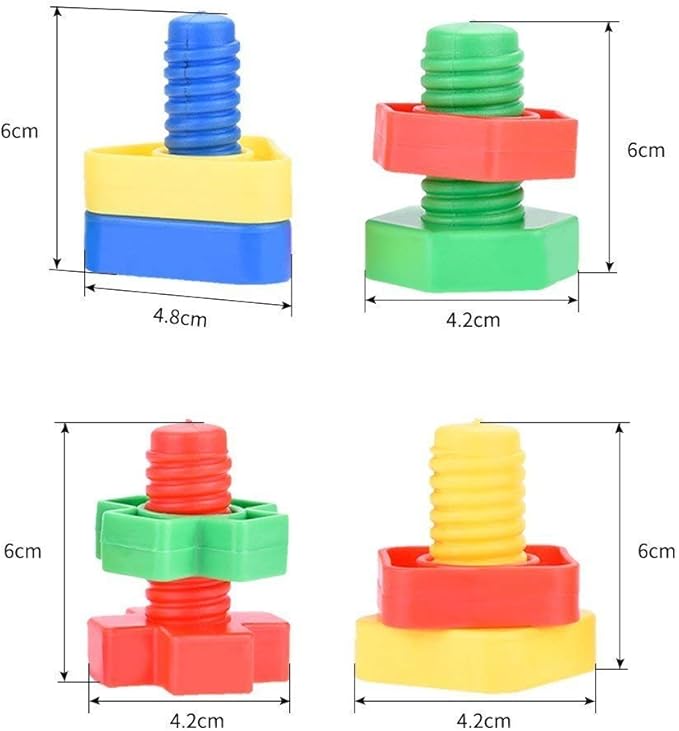 Hypeety 4pcs Bird Intellective Toys Screw Training Toy for Parrot Parakeet Macaw African Greys Budgies Cage Toy (A)