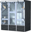 Outdoor Cat Enclosure Large Cover,Walk in Cat Kennel Cover 600D Heavy Duty Waterproof L73“ X W40” X H73” Full Coverage Large Outdoor cattery Cover (Only Cover)