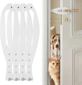 TGIOW Cat Door Latch, 4 Pcs Cat Door Stopper Pet Door Latch to Keep Dog Out of Litter Box and Food, Door Prop for Cat with 5 Adjustable Size Strap 2.5-6" Wide, No Measuring, Easy to Install