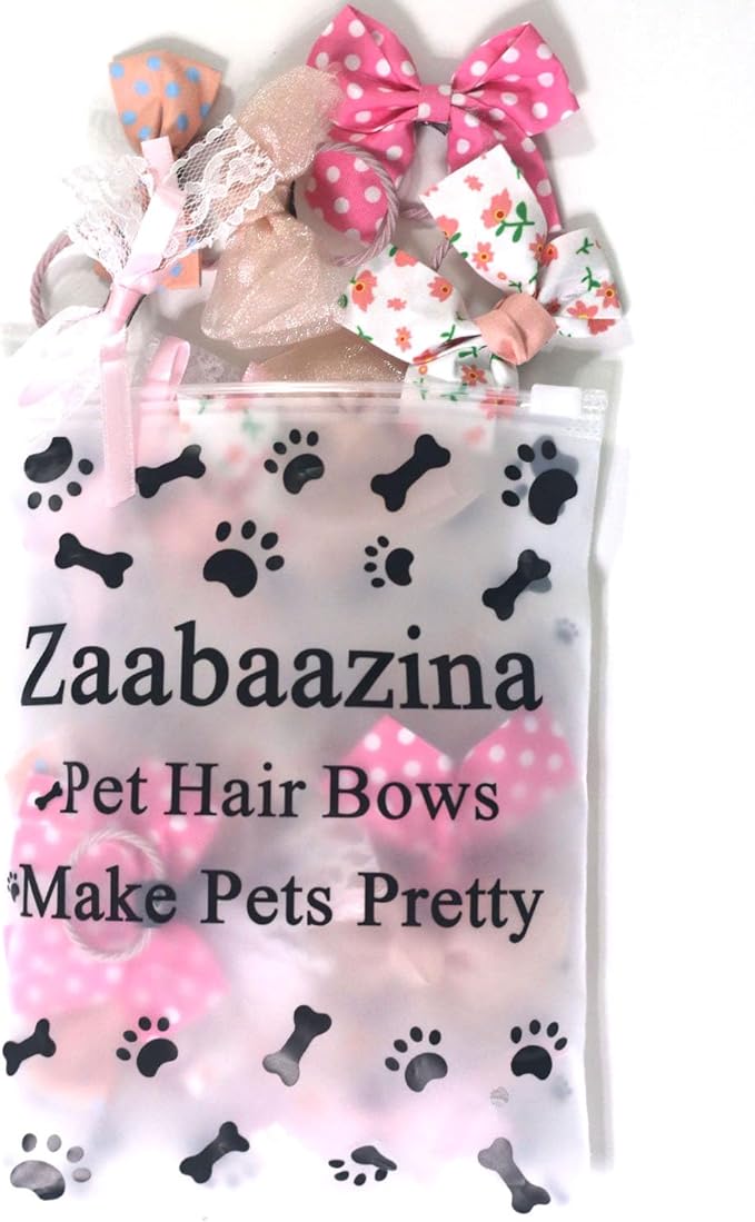 20pcs Dog Hair Bow Bowknot, Dog Bows Cute, Puppy Hair Bows Mix Styles Pet Grooming Rubber Bands Dogs Hair Accessories Handmade Hair Bows for Yorkie Puppy Dogs