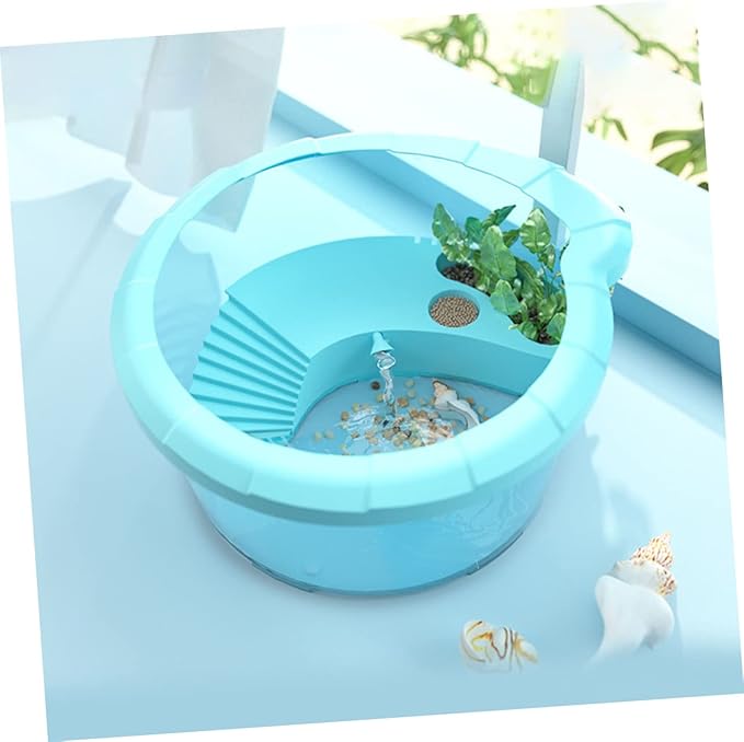 FRCOLOR 3pcs Transparent Turtle Breeding Tank Basking Platform Aquarium for Small Turtles and Fish Easy to Clean High Transparency No Needed