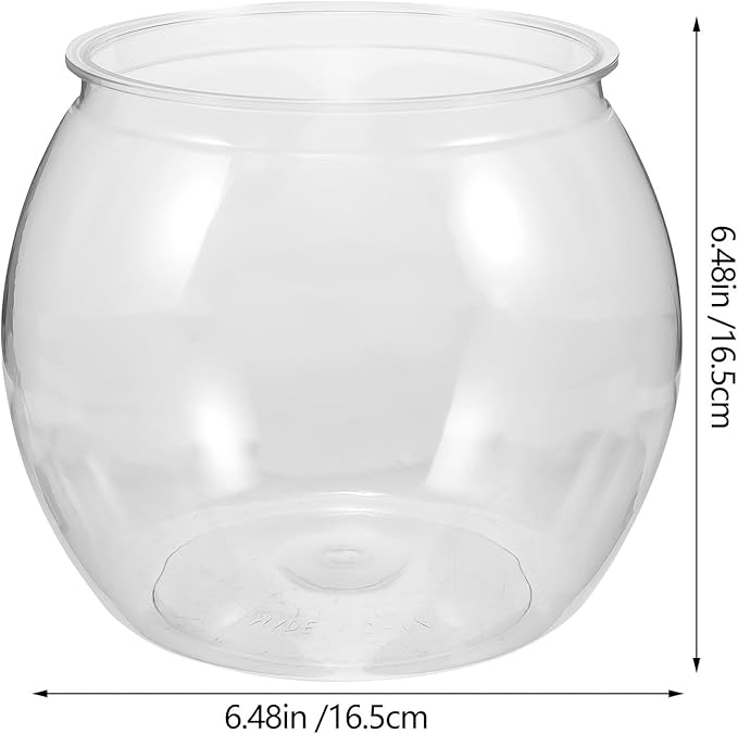 Fish Tank Small Glass Fish Bowl Plastic Aquarium Goldfish Tank Desktop Turtle Tank Goldfish Bowl Micro Landscape Decoration for Home Office Table Decor 16.5x16.5cm Bubble Bowl