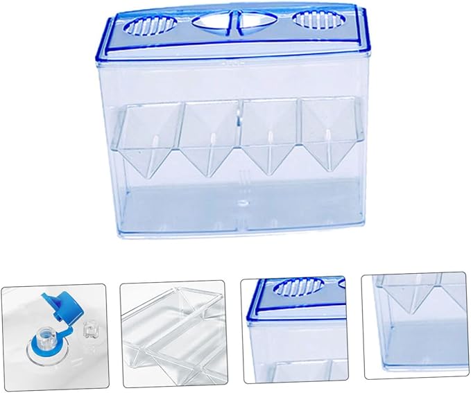 3 Pcs Small Fish Breeding Box - Freestanding Self-Floating Isolation Hatchery for Guppy and Fry in Aquarium