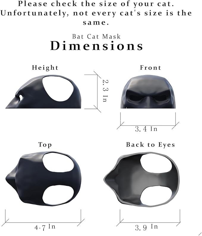 Cat Mask, Cosplay Hat, Cat Halloween Costume Accessory, Fits Most Cats (Medium)