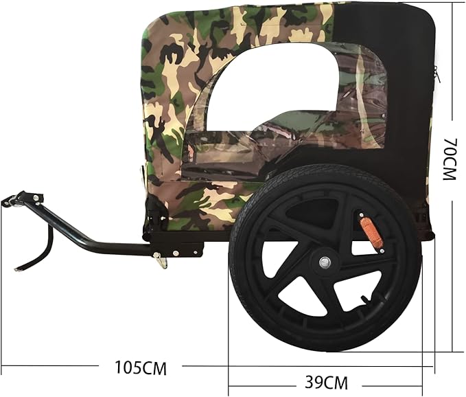 HomVent Dog Bike Trailer - Folding Pet Carrier Wagon with 16 Inch Wheels for Small and Large Dogs