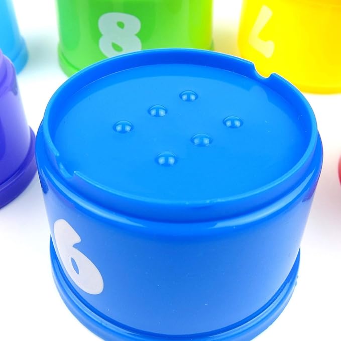 Hypeety Pet Bird Parrot Educational Stacking Cup Treat Toy Colorful Training Toy Intelligence Development Playing Training Toy for Macaw Budgies Parakeet Cockatoo