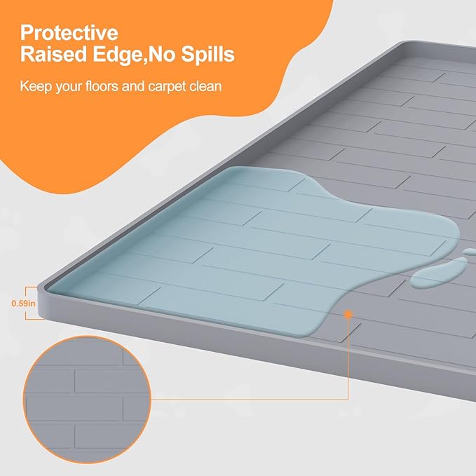 Pee Pad Tray Holder for Dogs,Non-Slip Silicone Dog Puppy Pad Holder,25 x 25 Square Puppy Potty Training Pads,No Spill Raised Lip High Edge,Portable, Leak-Proof Mat Trays for Indoor Floor Protection