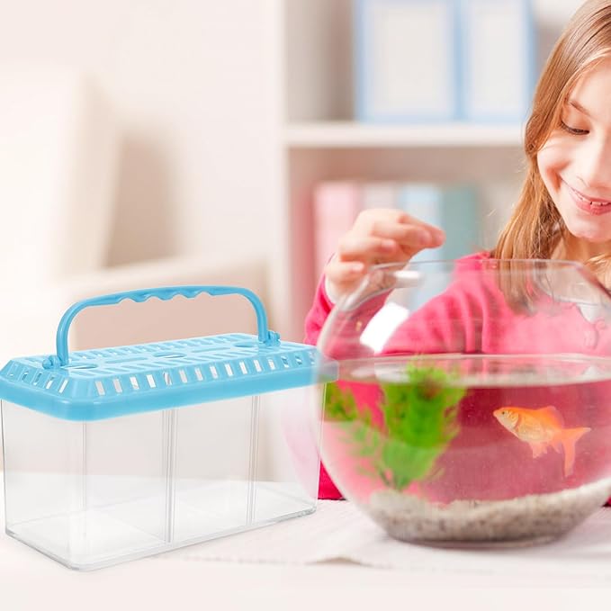 Alipis Fish Breeding Box with Removable Divider 3-Compartment Fish Isolation Breeder Tank Plastic Aquarium Incubation and Separation Box for Betta