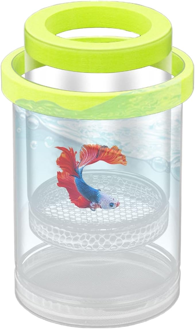 3 Pack Floating Fish Isolation Box for Aquarium Tank, Floating Breeder Hatching Box Clear Hatchery Incubator for Baby Fish Betta Guppy Clownfishes