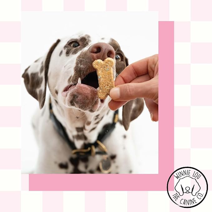 Winnie Lou Organic Dog Treats – Natural Dog Biscuits Made in USA with Organic Ingredients, sensative Stomach, Small Breed, Large Breed, high Protein, Hypoallergenic, Celebration Cookies (Pack of 2)