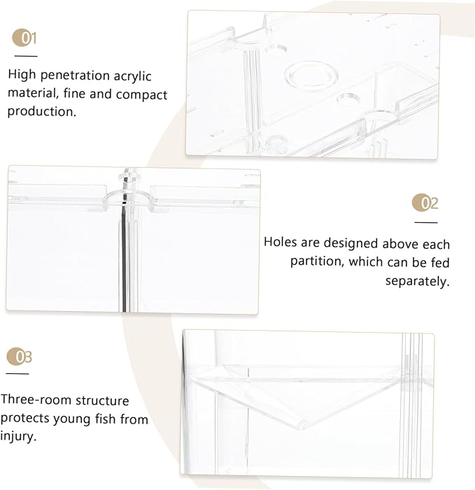 Multifunctional Fish Breeding Isolation Box Transparent Hatchery Tank for Fry Breeding Aquarium Container for Fish Care and Monitoring