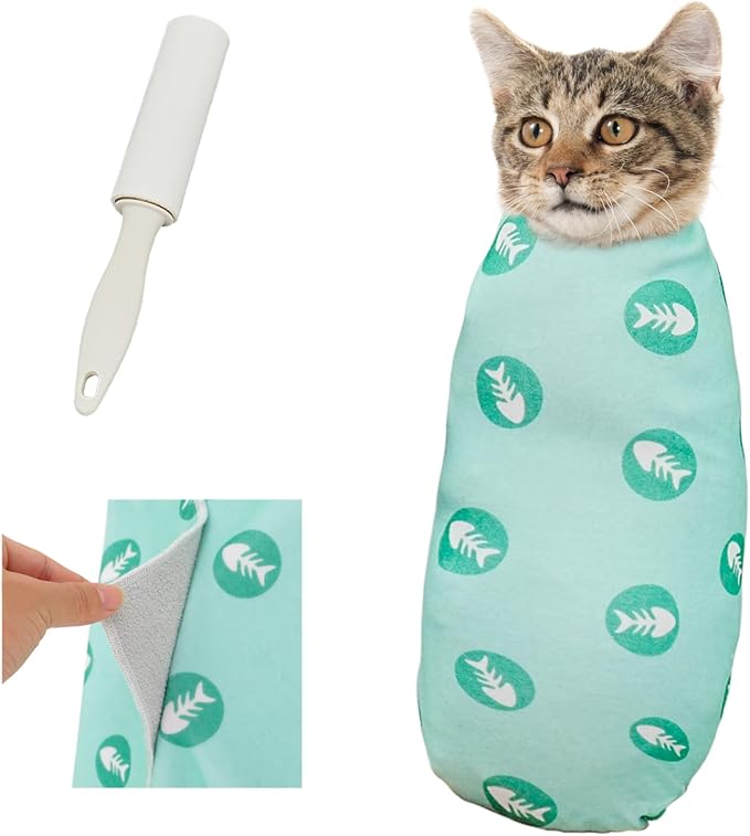 Supet Cat Wrap for Cutting Nails, 2026 Self-Adherent Cat Grooming Wrap, Anti-Escape Calming Cat Swaddle Wrap for Medicine, Nail Clipping, Teeth Brushing, Ear Cleaning