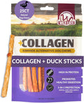 Wild Eats Real Duck Collagen Sticks for Dogs (25 Pack,5 Inch) Long Lasting Dog Chews No Hide Dog Treat Bully Stick Alternative, Rawhide Free, Grain Free, High Protein