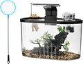 GarveeHome Fish Tank Aquarium, Smart Aquarium Starter Kits with Filter LED Light Silent Water Pump, Self Cleaning System High-Transparency Glass Decorate Water Plants and Sand