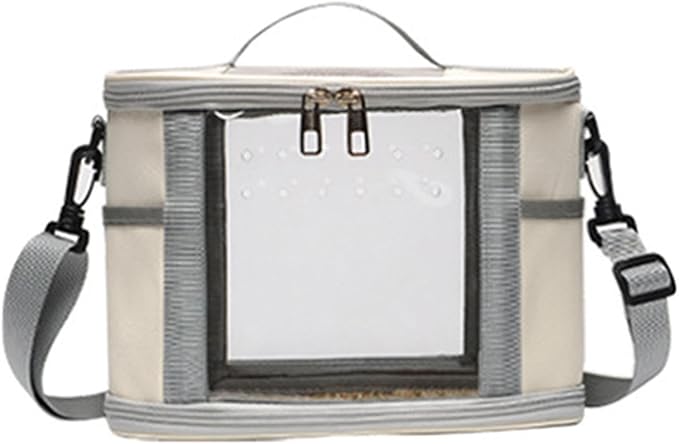 Bird Carrier Bag Bird Travel Cage Small Animal Carrier Guinea Pig Carrier for Budgies, Sugar, Glider Small Pets Lovebirds, Beige L