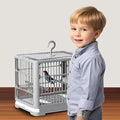 2026 New Bird Carrier Cage, Travel Bird Cage, Portable Bird Carrier, Small Birds Lightweight Parrots Cage, Detachable Tray Hook Handle Easy Transport Bird House for Travel Outdoor (Gray)