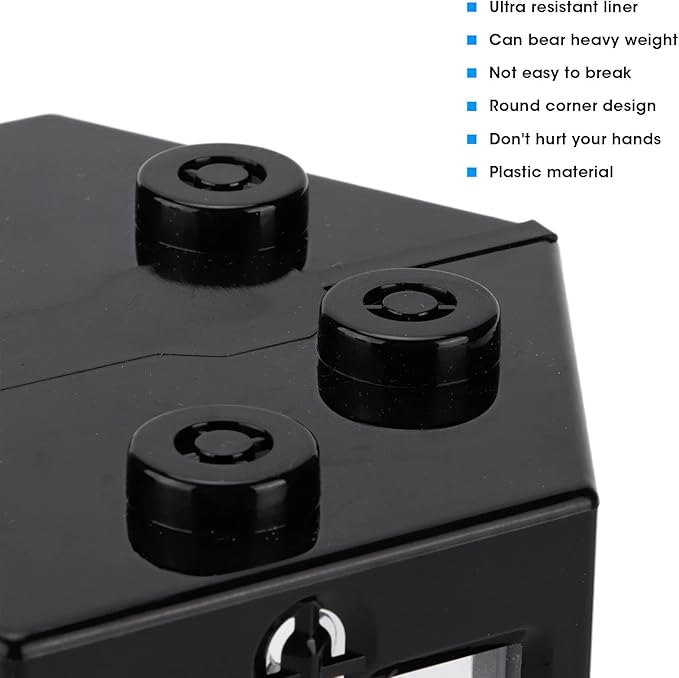 Small Betta Fish Tank Hex Shape Stackable Mini Aquarium Tank Portable Plastic Fish Bowl for Small Fish, Shrimp, Crab, Spide (Black)