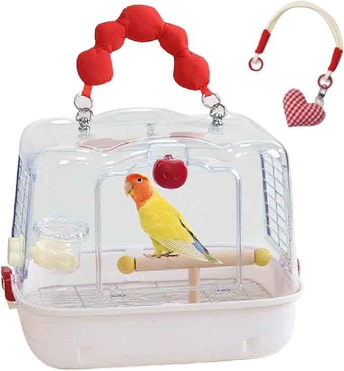 Transparent Bird Carrier, Parrot Travel Carry Bag, Lightweight with Mesh Ventilation, Soft Long Lasting Fabric Travel Tote, Carrier with Comfortable Handle, Bag for Budgies