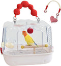 Transparent Bird Carrier, Parrot Travel Carry Bag, Lightweight with Mesh Ventilation, Soft Long Lasting Fabric Travel Tote, Carrier with Comfortable Handle, Bag for Budgies