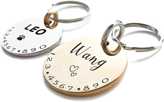 Cats Dogs ID Tags Personalized Lovely Symbols Pets Collar Name Accessories Simple Custom Engraved Supplies for Large Four Legged Child Necklace Chain Anti-Lost Industrial Steel Charm