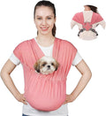 Supet Dog Sling Carrier for Small Pets, Hands Free Front Cat Sling, Reducing Back Neck Pain Anti-Anxiety, Adjustable Soft Carrying (Pink, Plus)